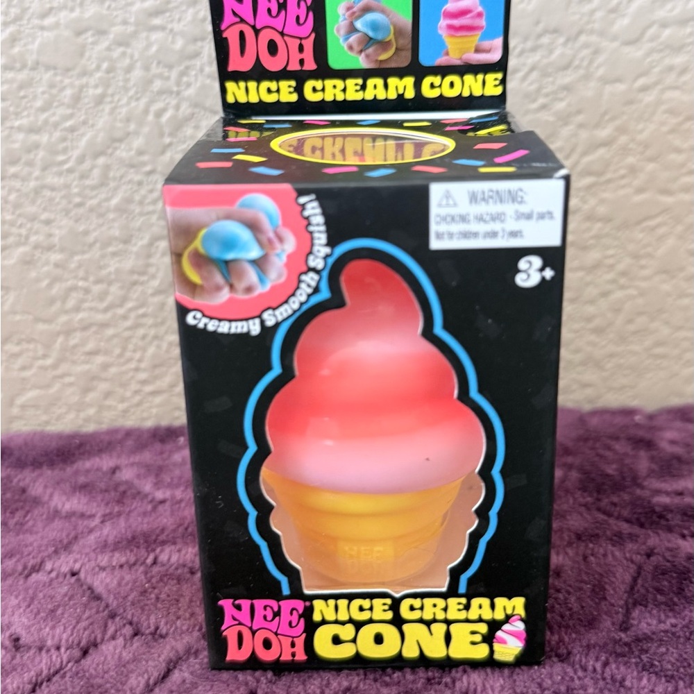 NeeDoh Nice Cream Cone Soft Squeeze Toy - Orange & Yellow